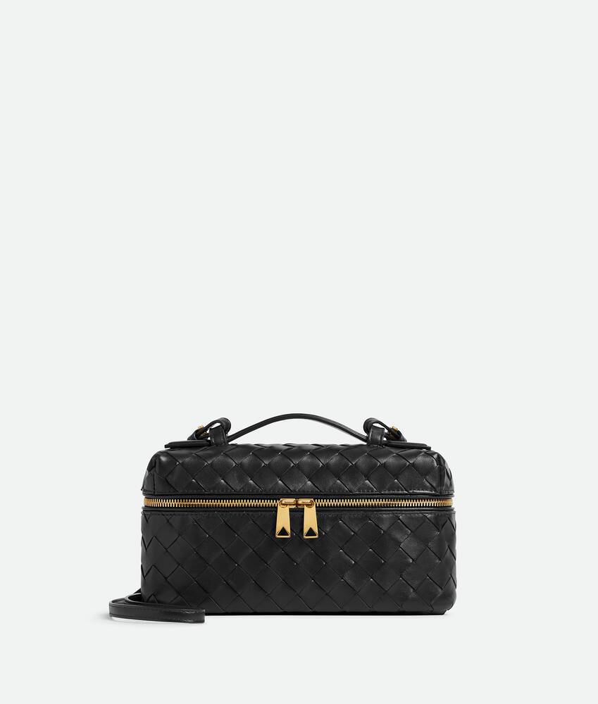 Pauline Woven Vanity Bag - Black